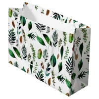 Green Foliage Botanical Nature  Large Gift Bag