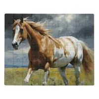 A Gorgeous Pinto Horse in the Meadow Jigsaw Puzzle