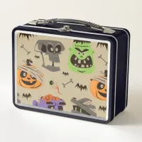 Halloween Vintage Pattern Metal Lunch Box