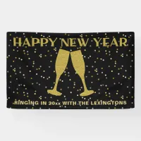 Elegant Gold Glitter Sparkle New Years Eve Party Banner