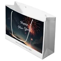 Fireworks Celebration Dark Sky Happy New Year Large Gift Bag