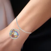 Butterfly with Rainbow Bangle Bracelet