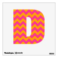 Create Your Own Orange Chevron Monogram Letter Wall Decal