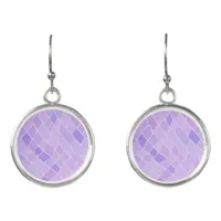 Diamond Mosaic Purple, Pink And Lilac Geometric Earrings