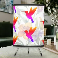 Bright Colourful Hummingbird Silhouette Floral Tripod Lamp