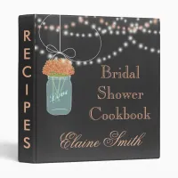 coral floral Chalkboard Mason Jar Recipe Folder