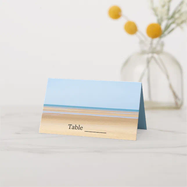 Beach Wedding Folded Place Cards