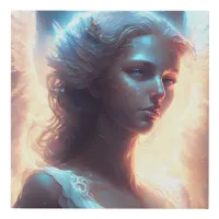 Mystical Blue Eyed Angel Faux Canvas Print