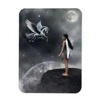 Pretty Winged Fairy and Flying Horse Magnet