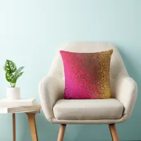 Shades of Pink and Gold Pattern Throw Pillow