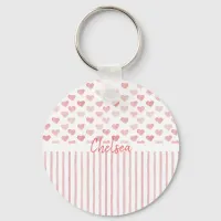 Blush Pink Watercolor Hearts and Stripes
