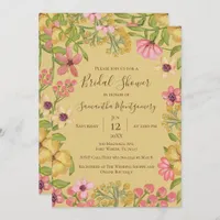 Floral Boho Yellow Spring Bridal Shower Photo Invitation