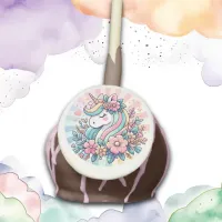 Magical Pink and Gold Unicorn and Flowers Cake Pops