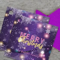 Gleaming Purple Winter Wonderland Merry Christmas Favor Tags