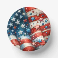 Red, White and Blue Patriotic Fourth of July Party Paper Bowls