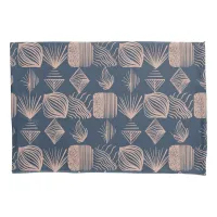 Bold Caribbean Tribal Mudcloth: Navy Blue, Pink Pillow Case