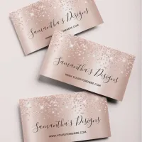 Rose Gold Confetti Glitter Ombre Online Store Business Card