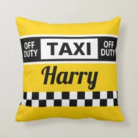 Taxi Driver Retirement Gift Fun Yellow Cab Throw Pillow