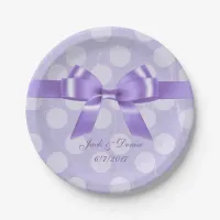 Personalize these Purple and White Polka Dot Plate