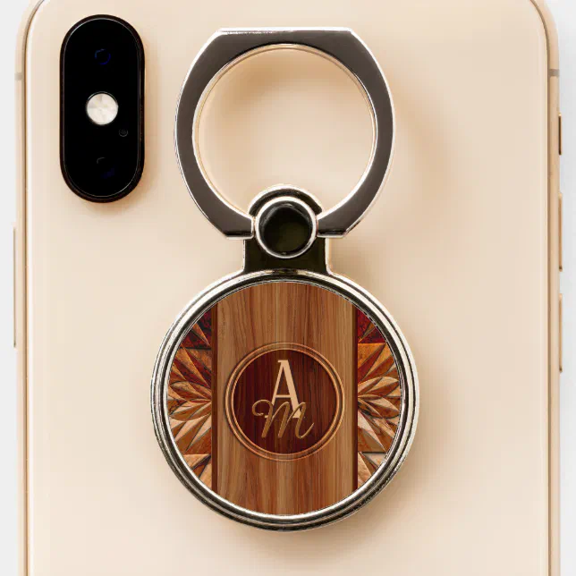 Wood Pattern Phone Ring Stand