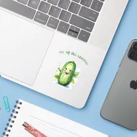 Cute Green Cartoon Pickle Sticker