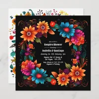 Vibrant Fiesta Floral Couple's Shower Celebration Invitation