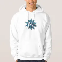 Blue and Red Snowflake Ski Hoodie