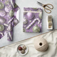 Purple Green Christmas Pattern#12 ID1009 Wrapping Paper