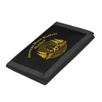 Buffalo Walking by the River at Sunset Trifold Wallet