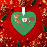 Monogrammed Merry Christmas Daddy | Heart Ornament