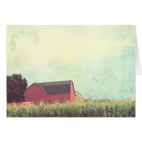 Red Barn and Corn Field