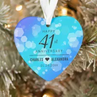 Elegant 41st Blue Topaz Wedding Anniversary Ornament