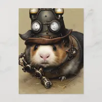 Adorable Steampunk Hampster Postcard