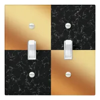 Elegant Black Marble & Copper Foil Light Switch Cover