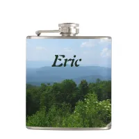 Personalized Mountains Scenery Skyline Drive Flask