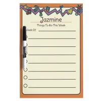 Music Doodles: Weekly To Do List for Kids Dry Erase Board