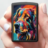 Golden Retriever Colorful Dog Portrait Zippo Lighter