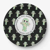 Cute Mummy Halloween Party Paper Plates