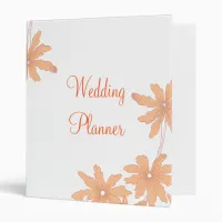 Orange Daisies on White Wedding 3 Ring Binder