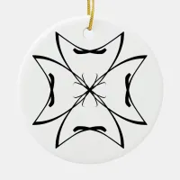 Black and White #25 Curves Doodle Ceramic Ornament