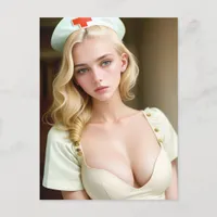 Sexy Blonde Nurse Postcard