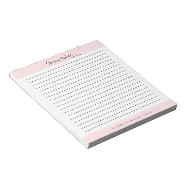 Stylish Pink Minimalist Lined Notepad