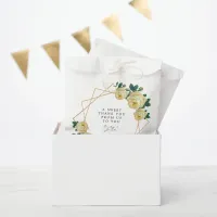 Gold Glitter Geo Elegant Yellow Floral Wedding Favor Bag