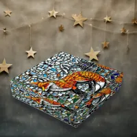 Mosaic Tile Fox Wildlife Art Paperweight