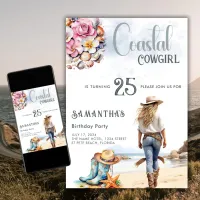 Coastal Cowgirl Birthday Party Western Beach Invitation