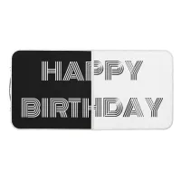 Happy Birthday Op Art Black White Stylish Party Beer Pong Table