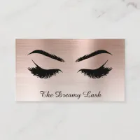 *~* Lashes Brows Extensions QR Metal PEACH BRONZE Business Card