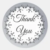 Black and SilverThank You Stickers