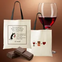 Pairing Wine with Chocolate Funny Cat Tote Bag