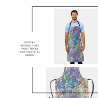 Modern Abstract Art paint flicks and splatters Apron